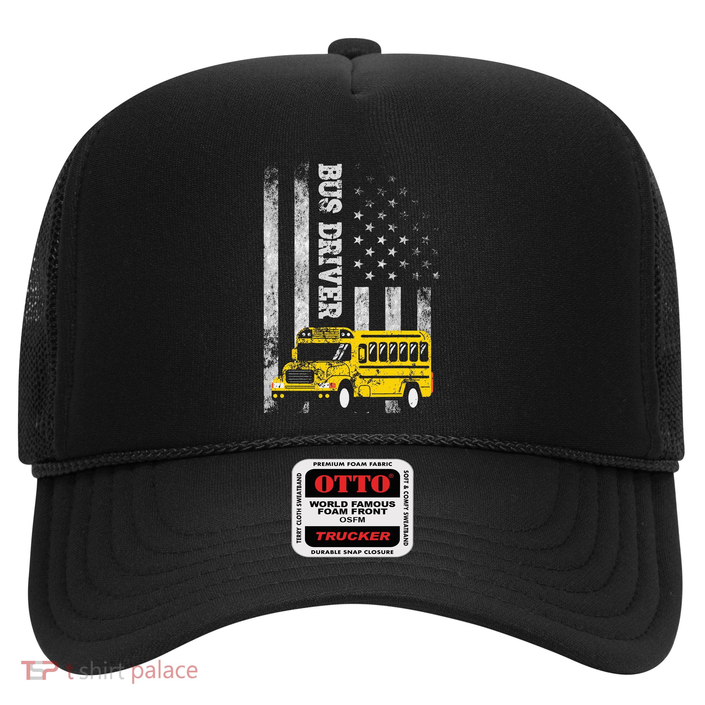 School Bus Driver American Flag For School Bus Driver Trucker Hat