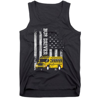 School Bus Driver American Flag For School Bus Driver Tank Top