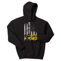 School Bus Driver American Flag For School Bus Driver Kids Hoodie