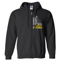 School Bus Driver American Flag For School Bus Driver Full Zip Hoodie