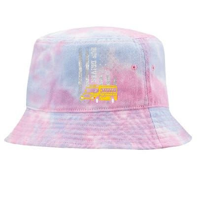 School Bus Driver American Flag For School Bus Driver Tie-Dyed Bucket Hat