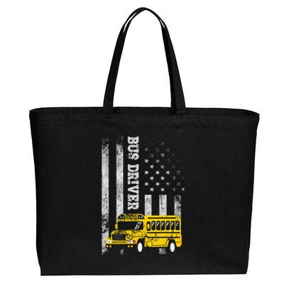 School Bus Driver American Flag For School Bus Driver Cotton Canvas Jumbo Tote