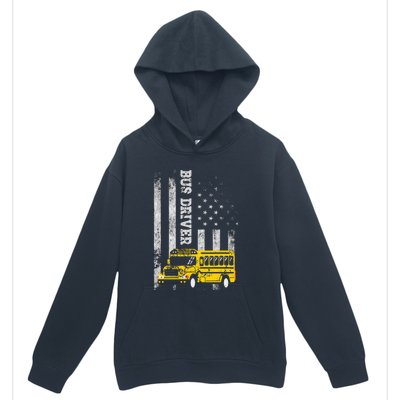 School Bus Driver American Flag For School Bus Driver Urban Pullover Hoodie