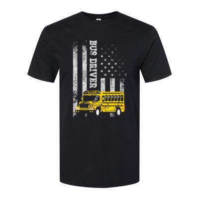 School Bus Driver American Flag For School Bus Driver Softstyle® CVC T-Shirt