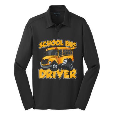 School Bus Driver Busman Operator Buses Job Silk Touch Performance Long Sleeve Polo