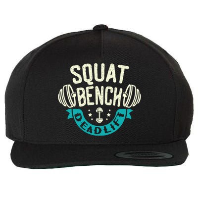 Squat Benchpress Deadlift Powerlifter Gift Wool Snapback Cap