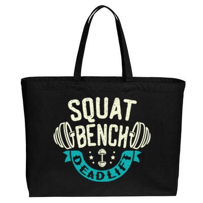 Squat Benchpress Deadlift Powerlifter Gift Cotton Canvas Jumbo Tote