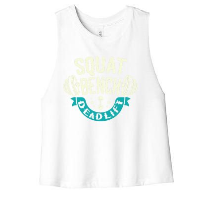 Squat Benchpress Deadlift Powerlifter Gift Women's Racerback Cropped Tank