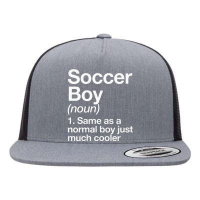 Soccer Boy Definition Funny Sports Flat Bill Trucker Hat