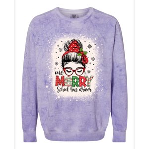 School Bus Driver Messy Bun Bus Driver Christmas Funny Gift Colorblast Crewneck Sweatshirt