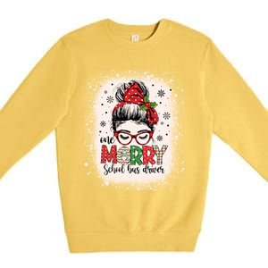 School Bus Driver Messy Bun Bus Driver Christmas Funny Gift Premium Crewneck Sweatshirt