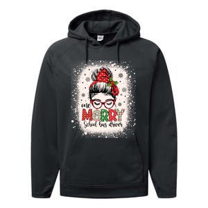 School Bus Driver Messy Bun Bus Driver Christmas Funny Gift Performance Fleece Hoodie