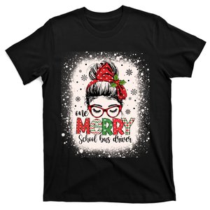 School Bus Driver Messy Bun Bus Driver Christmas Funny Gift T-Shirt