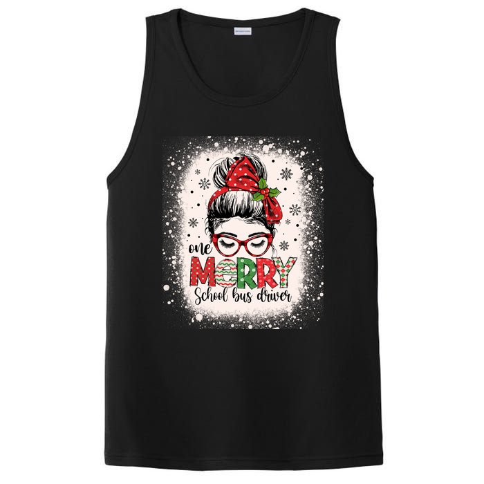 School Bus Driver Messy Bun Bus Driver Christmas Funny Gift PosiCharge Competitor Tank