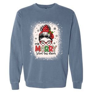 School Bus Driver Messy Bun Bus Driver Christmas Funny Gift Garment-Dyed Sweatshirt