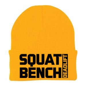 Squat Bench Deadlift Gym Weightlifting Workout Fitness Cute Gift Knit Cap Winter Beanie