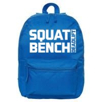 Squat Bench Deadlift Gym Weightlifting Workout Fitness Cute Gift 16 in Basic Backpack