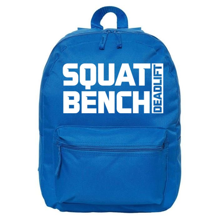 Squat Bench Deadlift Gym Weightlifting Workout Fitness Cute Gift 16 in Basic Backpack