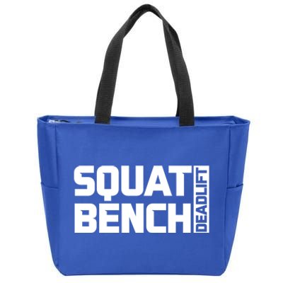 Squat Bench Deadlift Gym Weightlifting Workout Fitness Cute Gift Zip Tote Bag