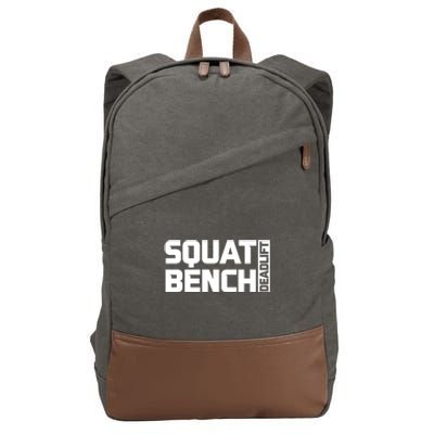 Squat Bench Deadlift Gym Weightlifting Workout Fitness Cute Gift Cotton Canvas Backpack