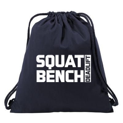 Squat Bench Deadlift Gym Weightlifting Workout Fitness Cute Gift Drawstring Bag