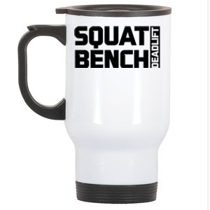 Squat Bench Deadlift Gym Weightlifting Workout Fitness Cute Gift Stainless Steel Travel Mug