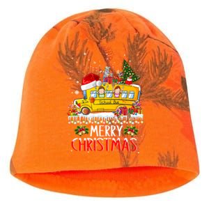 School Bus Driver Merry Christmas Pajamas Lights Xmas Ugly Gift Kati - Camo Knit Beanie