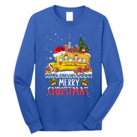 School Bus Driver Merry Christmas Pajamas Lights Xmas Ugly Gift Long Sleeve Shirt