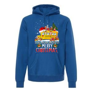 School Bus Driver Merry Christmas Pajamas Lights Xmas Ugly Gift Premium Hoodie