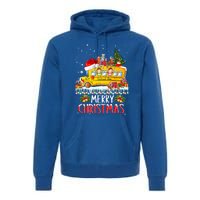 School Bus Driver Merry Christmas Pajamas Lights Xmas Ugly Gift Premium Hoodie