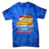 School Bus Driver Merry Christmas Pajamas Lights Xmas Ugly Gift Tie-Dye T-Shirt