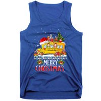 School Bus Driver Merry Christmas Pajamas Lights Xmas Ugly Gift Tank Top