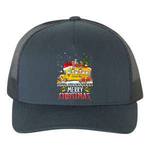 School Bus Driver Merry Christmas Pajamas Lights Xmas Ugly Gift Yupoong Adult 5-Panel Trucker Hat