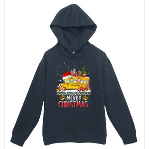 School Bus Driver Merry Christmas Pajamas Lights Xmas Ugly Gift Urban Pullover Hoodie