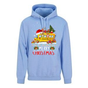 School Bus Driver Merry Christmas Pajamas Lights Xmas Ugly Gift Unisex Surf Hoodie