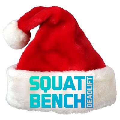 Squat Bench Deadlift Gym Weightlifting Workout Fitness Cute Gift Premium Christmas Santa Hat