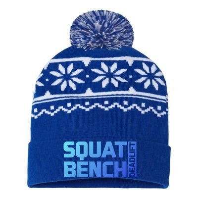 Squat Bench Deadlift Gym Weightlifting Workout Fitness Cute Gift USA-Made Snowflake Beanie