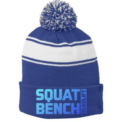 Squat Bench Deadlift Gym Weightlifting Workout Fitness Cute Gift Stripe Pom Pom Beanie