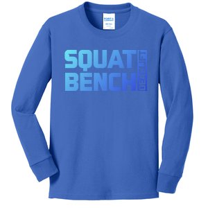 Squat Bench Deadlift Gym Weightlifting Workout Fitness Cute Gift Kids Long Sleeve Shirt