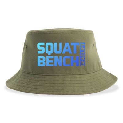 Squat Bench Deadlift Gym Weightlifting Workout Fitness Cute Gift Sustainable Bucket Hat