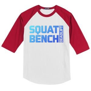 Squat Bench Deadlift Gym Weightlifting Workout Fitness Cute Gift Kids Colorblock Raglan Jersey