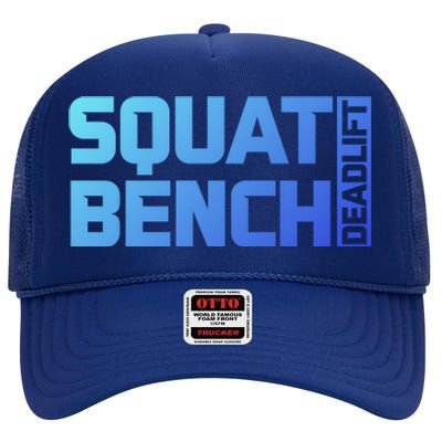 Squat Bench Deadlift Gym Weightlifting Workout Fitness Cute Gift High Crown Mesh Back Trucker Hat