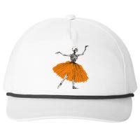 Skeleton Ballerina Dance Tutu Spooky Ballet Dancer Halloween Snapback Five-Panel Rope Hat