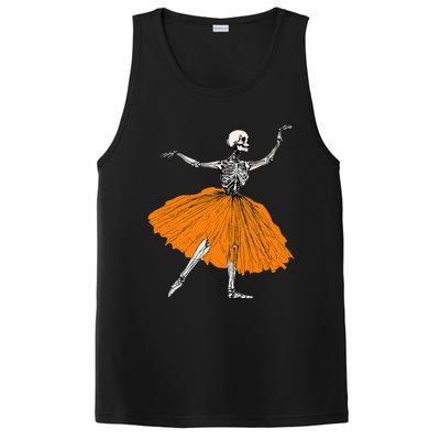 Skeleton Ballerina Dance Tutu Spooky Ballet Dancer Halloween PosiCharge Competitor Tank