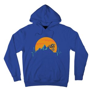 Sunset Biker Downhill Mtb Biking Mountain Bike Heartbeat Funny Gift Hoodie