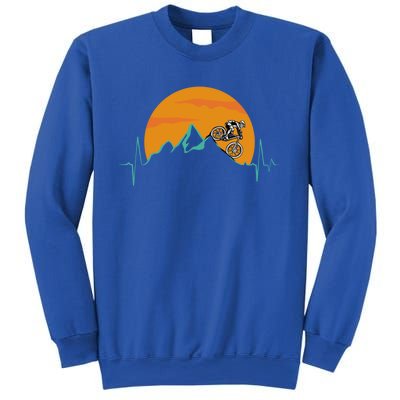 Sunset Biker Downhill Mtb Biking Mountain Bike Heartbeat Funny Gift Sweatshirt