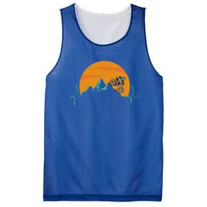 Sunset Biker Downhill Mtb Biking Mountain Bike Heartbeat Funny Gift Mesh Reversible Basketball Jersey Tank