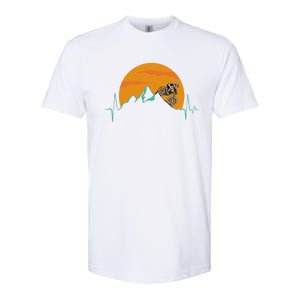 Sunset Biker Downhill Mtb Biking Mountain Bike Heartbeat Funny Gift Softstyle CVC T-Shirt