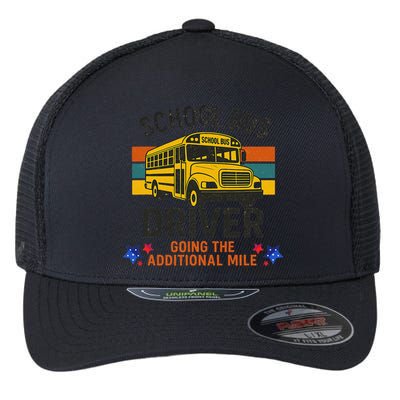 School Bus Driver - Going The Additional Mile Retro Vintage Flexfit Unipanel Trucker Cap