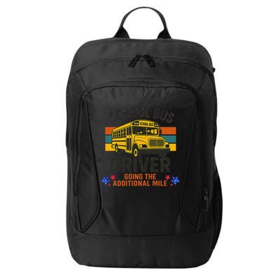 School Bus Driver - Going The Additional Mile Retro Vintage City Backpack